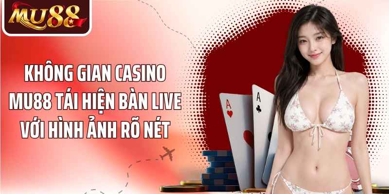 Không gian casino MU88 tái hiện bàn live với hình ảnh rõ nét